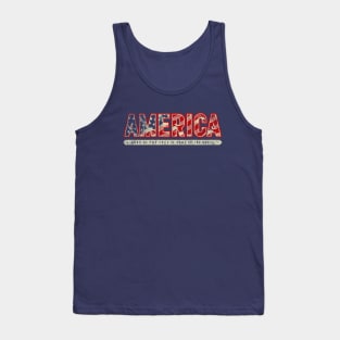 American Flag - Land of the Free and Home of the Brave Tank Top